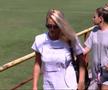 FOTO Blonda care a zăpăcit spectatorii la Sportul Snagov - FC Argeș » Ce și-a scris pe tricou :)