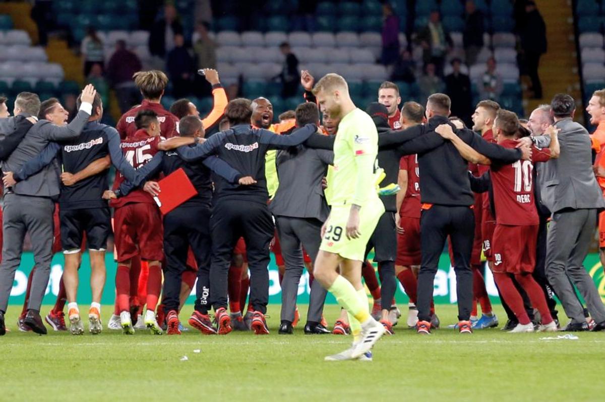 Bucuria CFR-ului după victoria cu Celtic