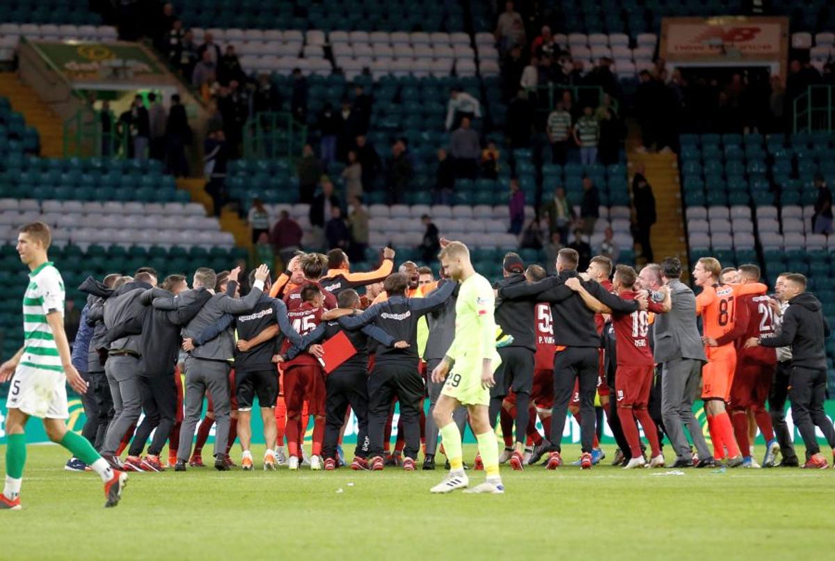 Bucuria CFR-ului după victoria cu Celtic