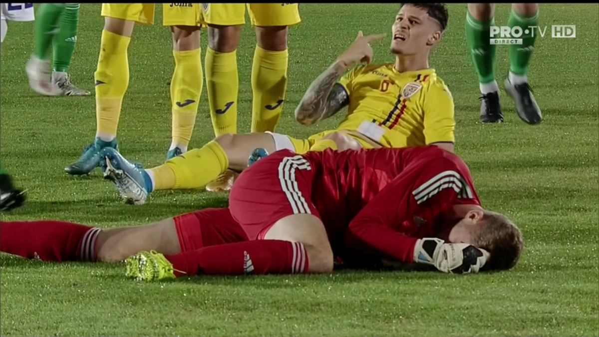 ROMÂNIA U21 - IRLANDA DE NORD U21 // GALERIE FOTO Dennis Man, făcut KO! Portarul nord-irlandezilor a văzut ROȘU direct