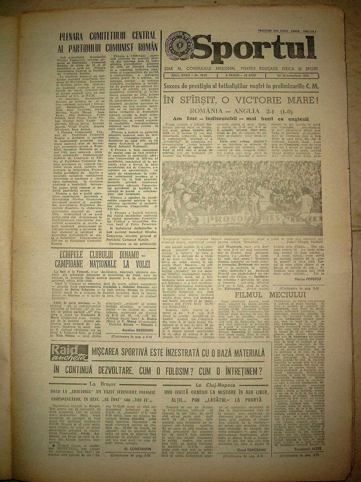 Retro GSP // FOTO 39 de ani de când învingeam Anglia în preliminariile Mondialului: „Trebuia să fie 3-0 la pauză”
