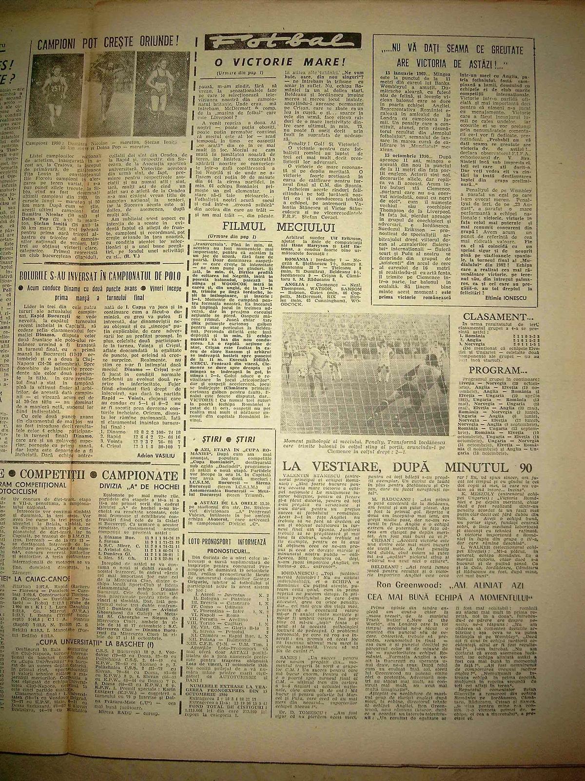 Retro GSP // FOTO 39 de ani de când învingeam Anglia în preliminariile Mondialului: „Trebuia să fie 3-0 la pauză”