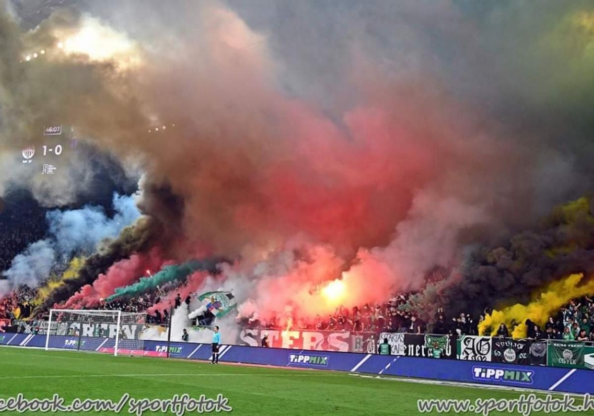 FERENCVAROS - UJPEST 1-0 // VIDEO + FOTO Atmosferă ULUITOARE la derby-ul Ungariei: ultrașii au „incendiat” stadionul!