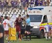 RAPID - ASU POLI // FOTO Clipe de panică: Timișoreanul Jurj, făcut KO de Lazăr » Ambulanța a intervenit de urgență și l-a transportat la spital!