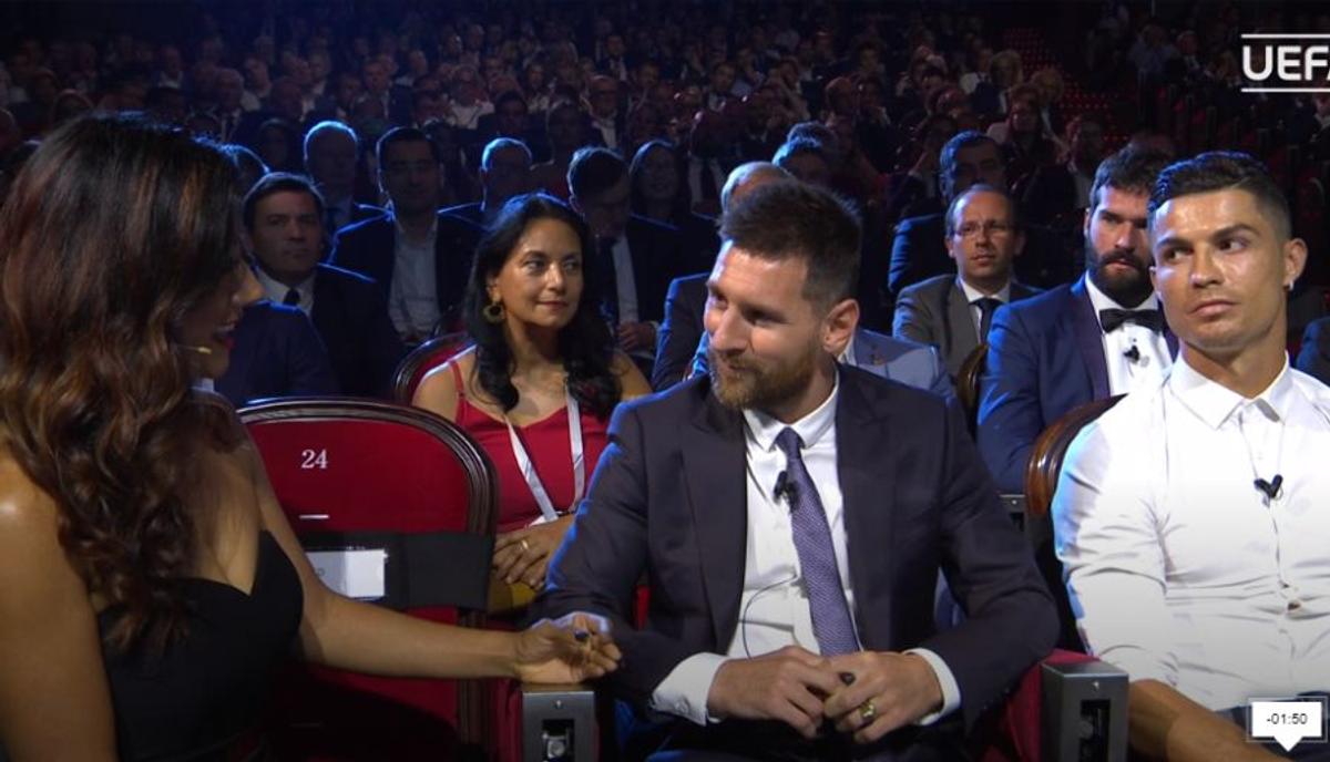 FOTO Răzvan Burleanu, cu ochii pe Messi și Ronaldo la gala UEFA :) » Cine a fost vedeta festivității de la Monaco