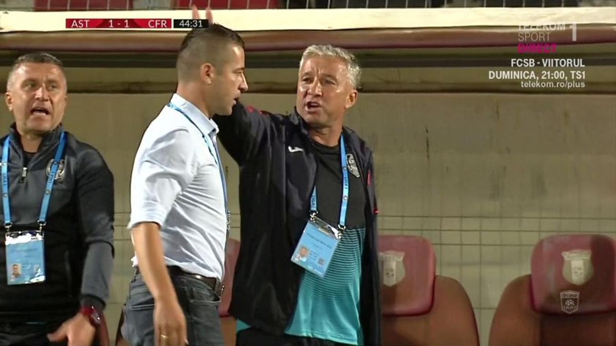 ASTRA - CFR CLUJ // FOTO Dan Petrescu, derapaj grosolan » L-a înjurat pe Sebastian Colțescu și a fost eliminat: „Du-te în p**a mea! Ce face jegul ăla?!”