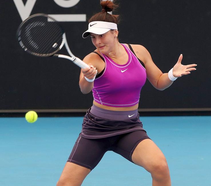 Bianca Andreescu, în timpul meciului cu Muguruza de la Adelaide / Sursă foto: Guliver/Getty Images