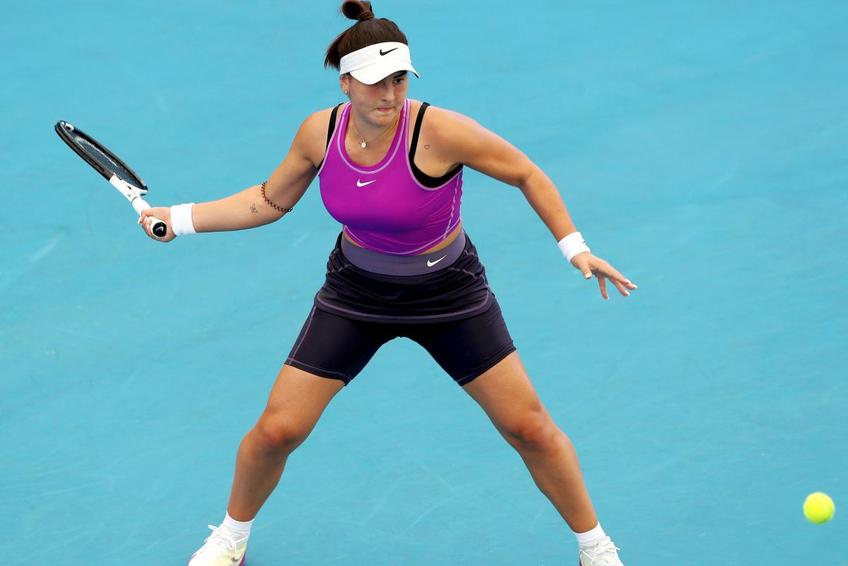 Bianca Andreescu, în timpul meciului cu Muguruza de la Adelaide / Sursă foto: Guliver/Getty Images