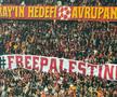 Fanii lui Galatasaray au afișat, la meciul cu Manchester United (3-3) din Europa League, mesaje pro-Gaza / Foto: Gazet Duvar