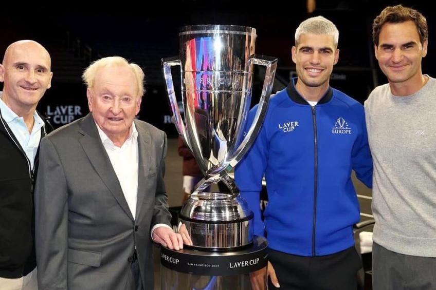 Carlos Alcaraz alături de Rod Laver și Roger Federer Foto: Instagram