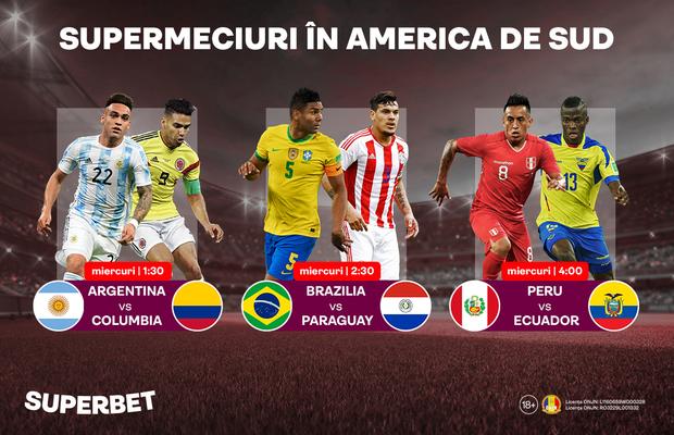 SuperFotbalul sud-american se vede pe Superbet! Etapă importantă pentru drumul spre Qatar