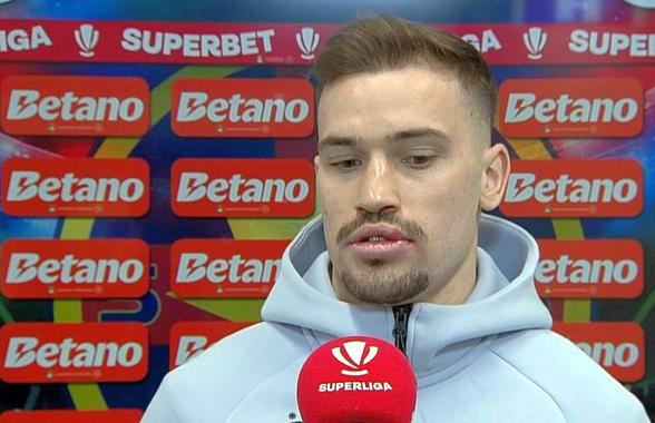 Cu buza rănită, Darius Olaru a strigat ironic la interviu: „Am simulat din nou!”