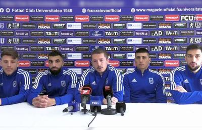 5 fotbaliști de la FCU Craiova au venit în semn de protest la conferință: „S-a vrut asta de la început? Este o ofensă pentru noi!”