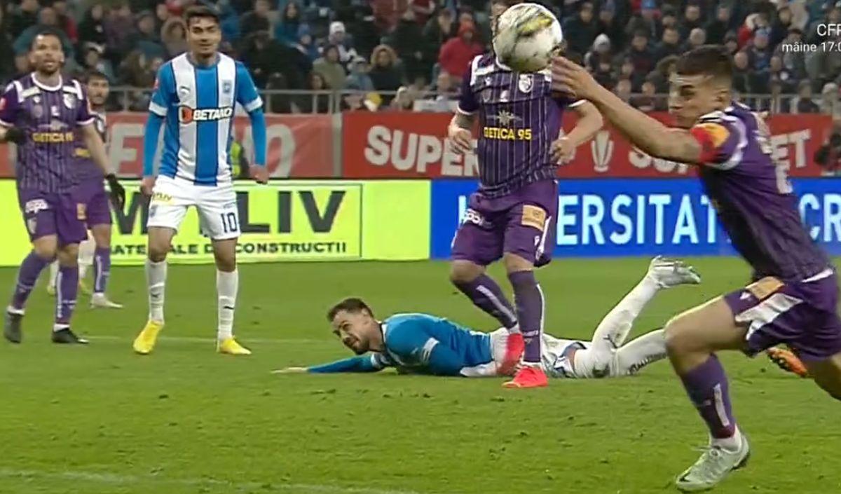 Penalty Costinel Tofan în CSU Craiova - FC Argeș