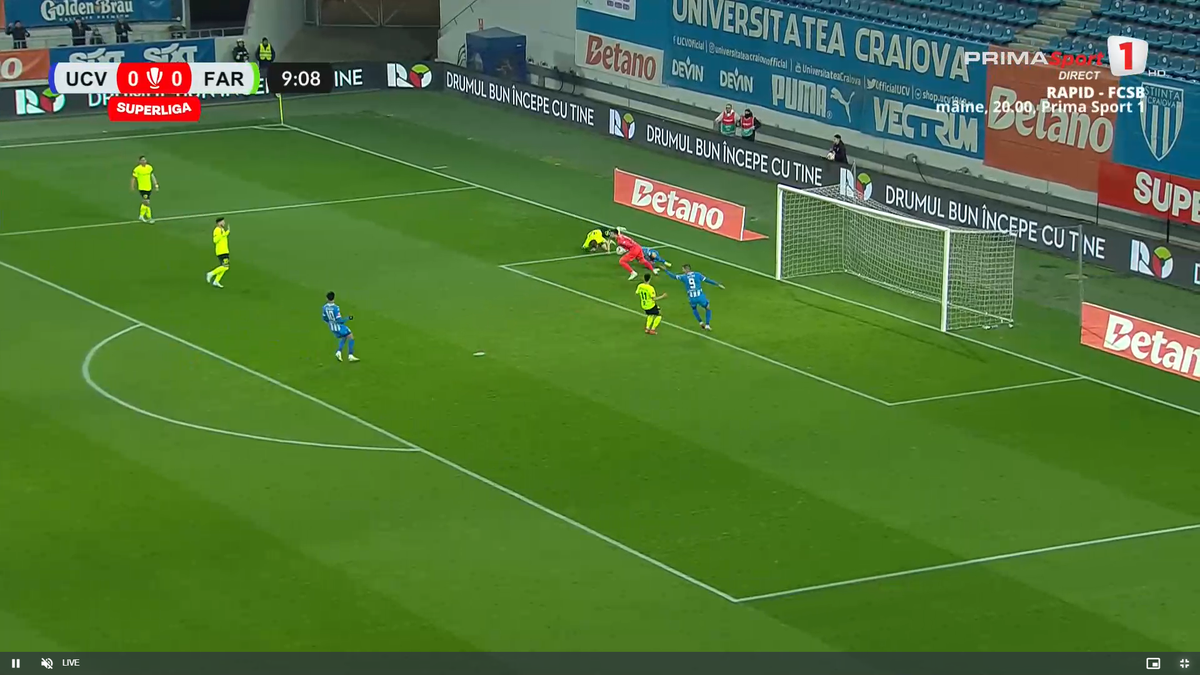 Penalty cerut de Craiova în meciul cu Farul, la duelul Mitriță - Bălașa