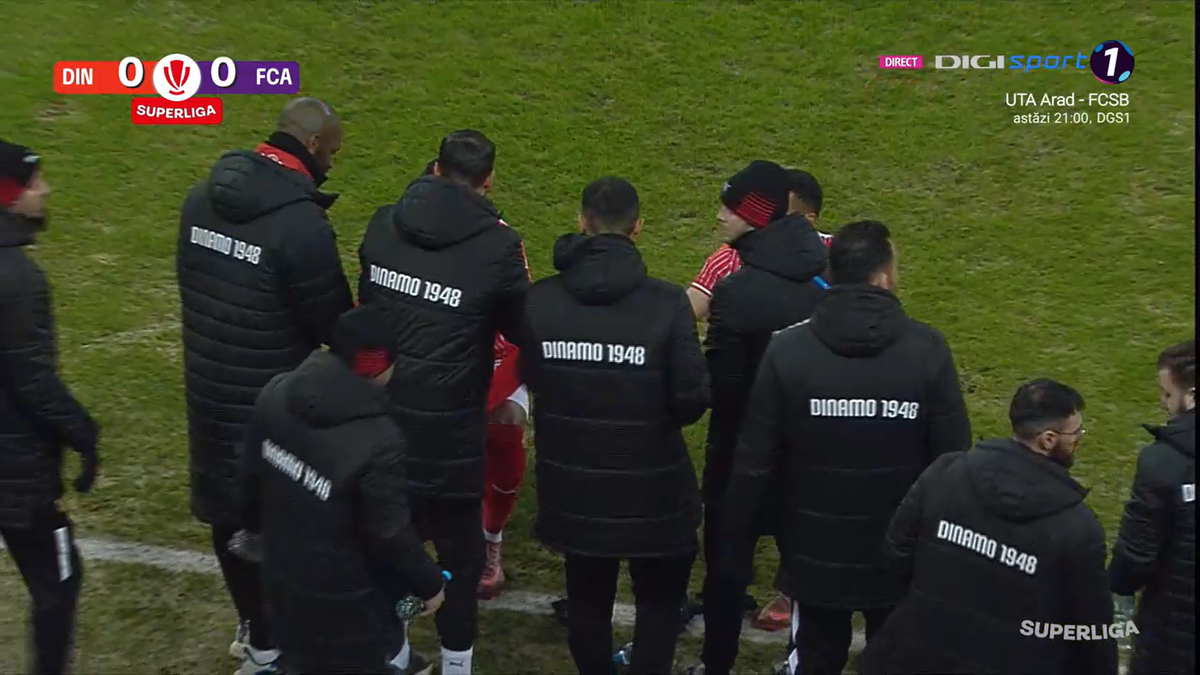 Meci oprit: de ce au îngenuncheat dinamoviștii la marginea terenului în minutul 10 cu FC Argeș