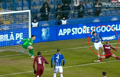 De ce nu s-a dat penalty la ultima fază din Farul - CFR Cluj » Avem imaginea care nu s-a văzut la TV