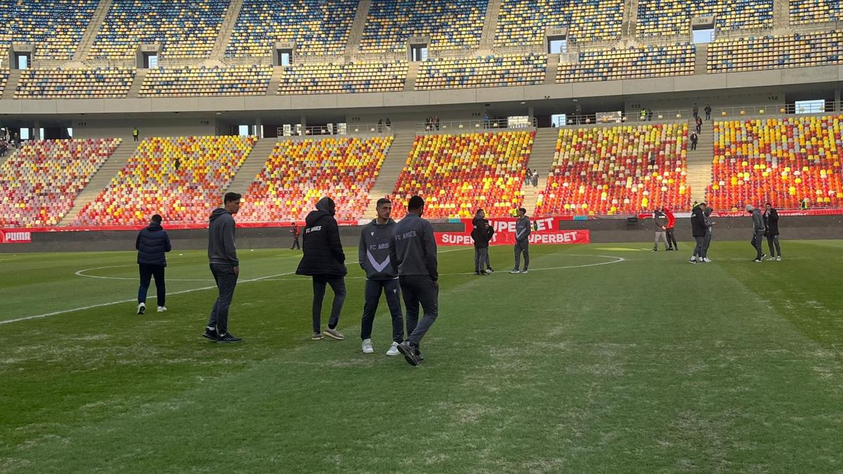 Gazonul de pe Arena Națională, înainte de Dinamo - FC Argeș