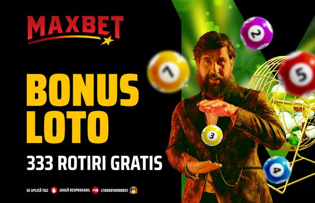 333 rotiri GRATIS! Pe Maxbet.ro pariezi la Loto și câștigi la Cazino!