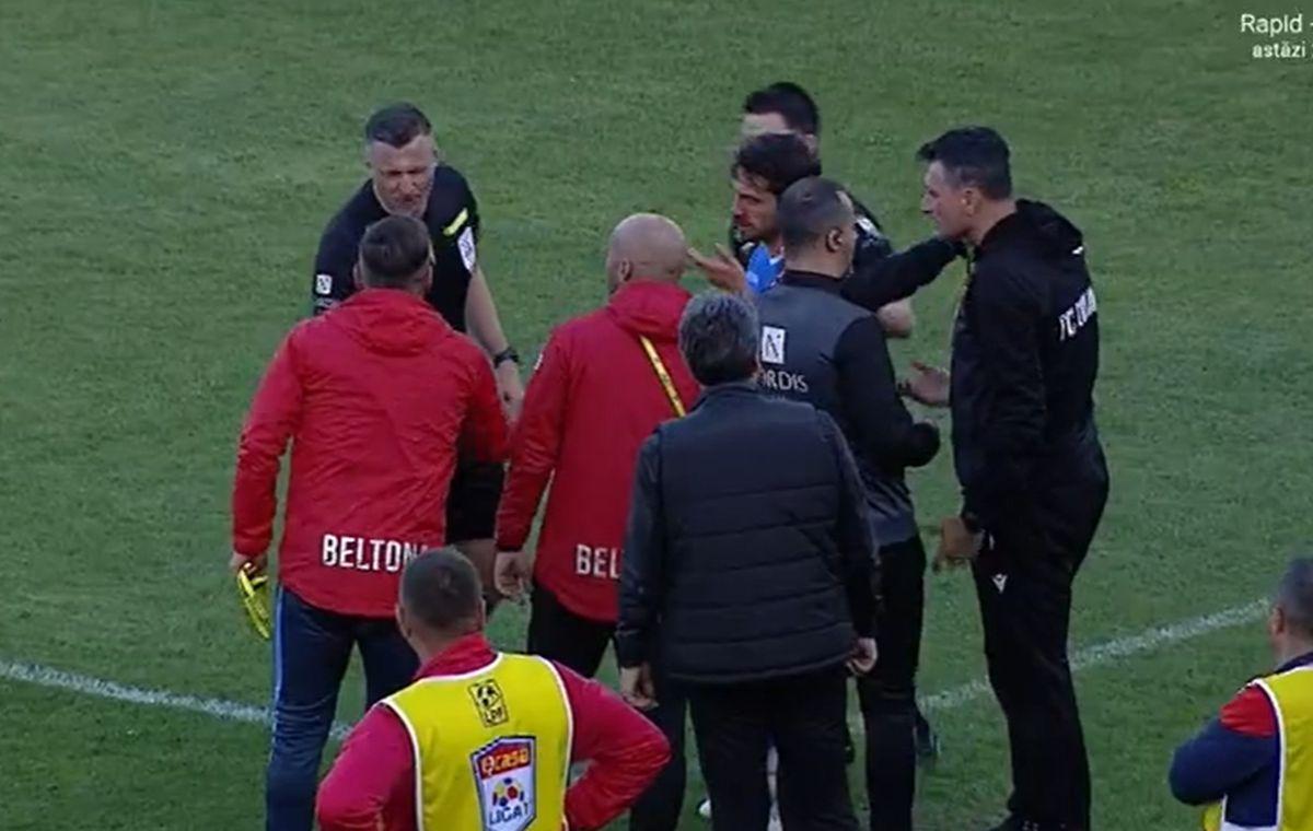 Fază confuză în Buzău - Dinamo, cu Dujmovic și Gaitan / FOTO: Capturi TV @Digi Sport 1