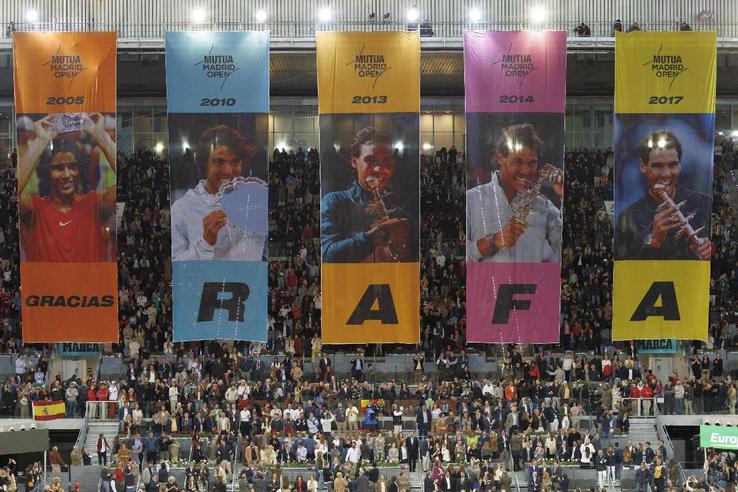 Scenografia pregătită la Madrid pentru Rafael Nadal / Sursă foto: Imago Images
