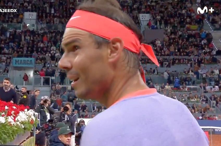 Rafael Nadal, în momentul în care află scorul din Bayern - Real Madrid