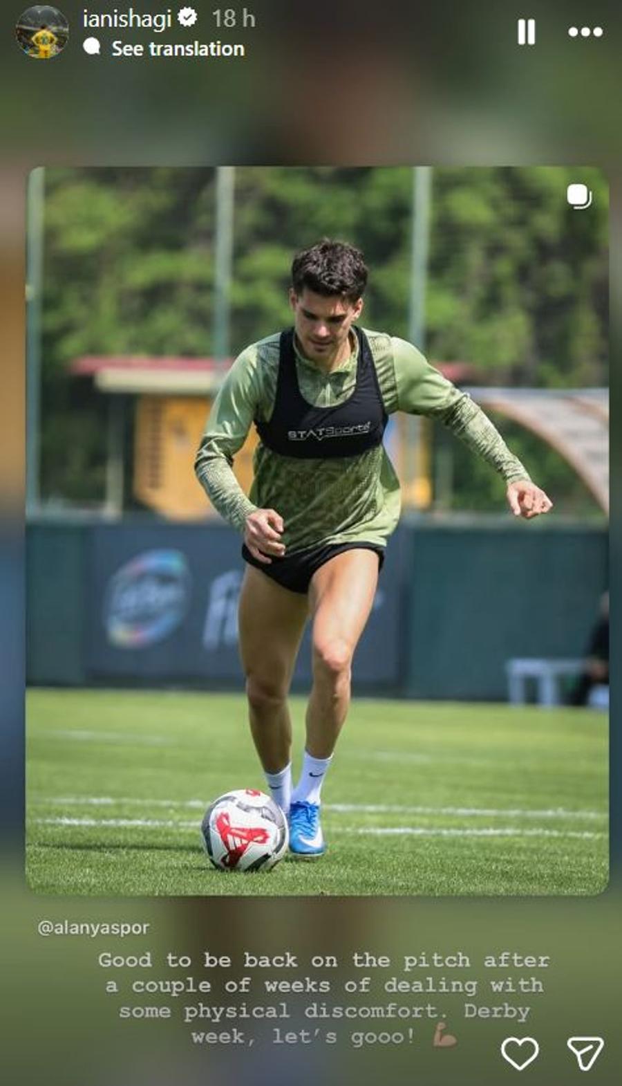 Mesajul postat de Ianis Hagi / Sursă foto: Instagram Ianis Hagi a dezvăluit de ce a lipsit la ultimul meci al lui Alanyaspor: „M-am confruntat cu niște disconforturi”