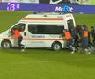 Ambulanța cu Alexandru Gîț a fost împinsă de ceilalți jucători