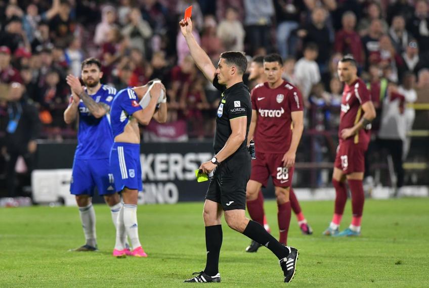 Ion Crăciunescu a analizat fazele controversate din CFR Cluj - FCU Craiova, 1-0 după prelungiri. Fostul arbitru spune că Istvan Kovacs l-a eliminat greșit pe Juan Bauza.