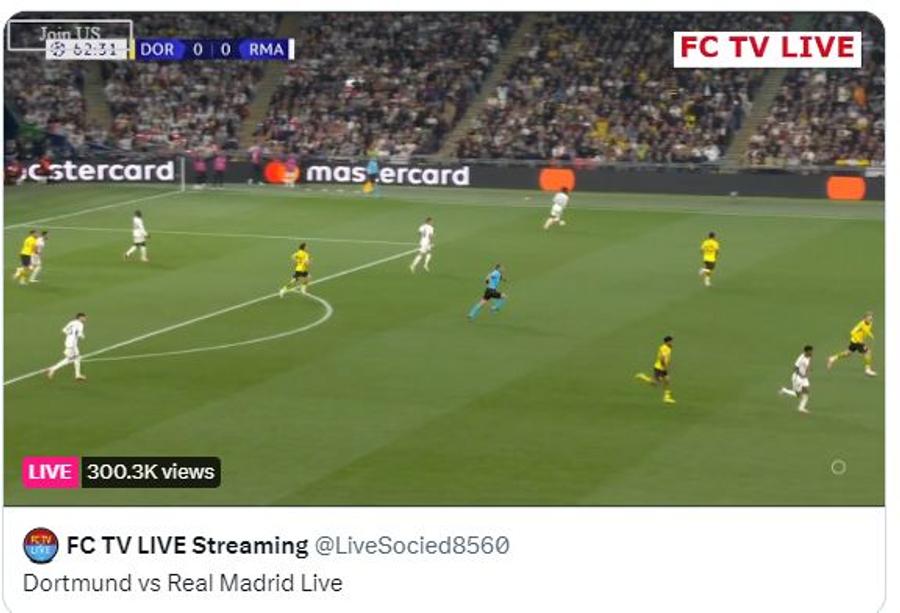 Stream cu 300.000 de oameni la Dortmund - Real Madrid Țeapă de milioane luată de UEFA » Unde a putut fi urmărită ilegal finala Ligii Campionilor