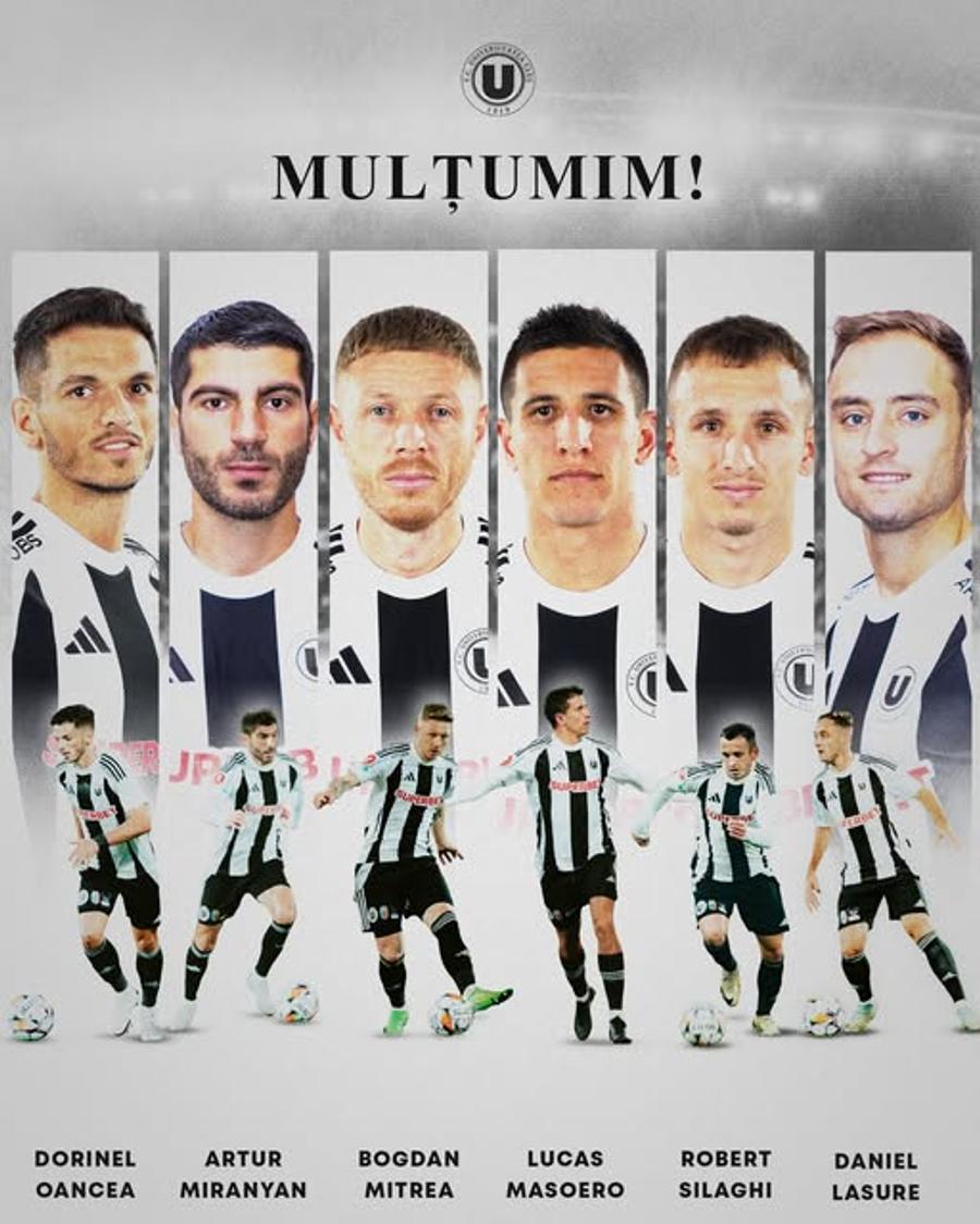 U Cluj a anunțat despărțirea de 6 jucători // foto: Facebook Clubul din play-off a anunțat despărțirea de 6 jucători » Fotbalistul cotat la 1,3 milioane a rămas liber