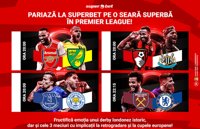 Multe sunt încă de tranșat și de pariat în Premier League! Seară ca de Liga Campionilor în Anglia, cu Chelsea și Arsenal printre combatante