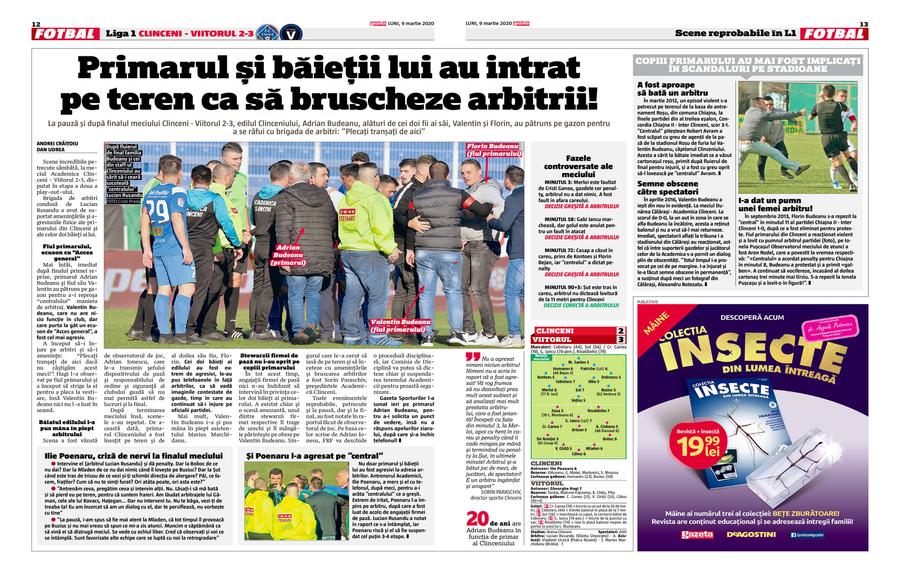 Beizadeaua primarului din Clinceni care a agresat arbitrii la meciul cu Viitorul și-a aflat pedepsa » Ancheta a început după dezvăluirile GSP!