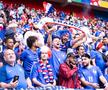 Cele mai tari imagini din tribunele stadionului din Dusseldorf, locul de desfășurare al Franța - Belgia