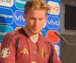 Kevin De Bruyne, căpitanul selecționatei Belgiei, este criptic privind viitorul său în tricoul „diavolilor”, arătându-se extrem de dezamăgit în urma eliminării de la Campionatul European (0-1 contra Franței, autogol Jan Vertonghen).
