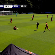 Ionuț Cercel s-a accidentat în FCSB - Utrecht. FOTO: FCSB TV