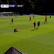 Ionuț Cercel s-a accidentat în FCSB - Utrecht. FOTO: FCSB TV