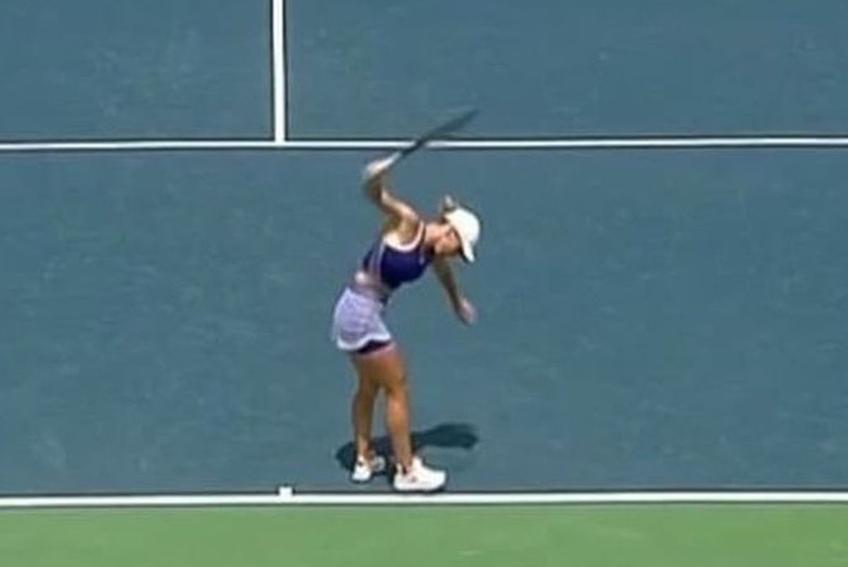 Reacția nervoasă a Simonei Halep // foto: captură DigiSport