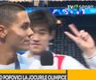 Pan Zhanle l-a salutat pe David Popovici în timpul unui interviu / FOTO: Captură @TVR 1