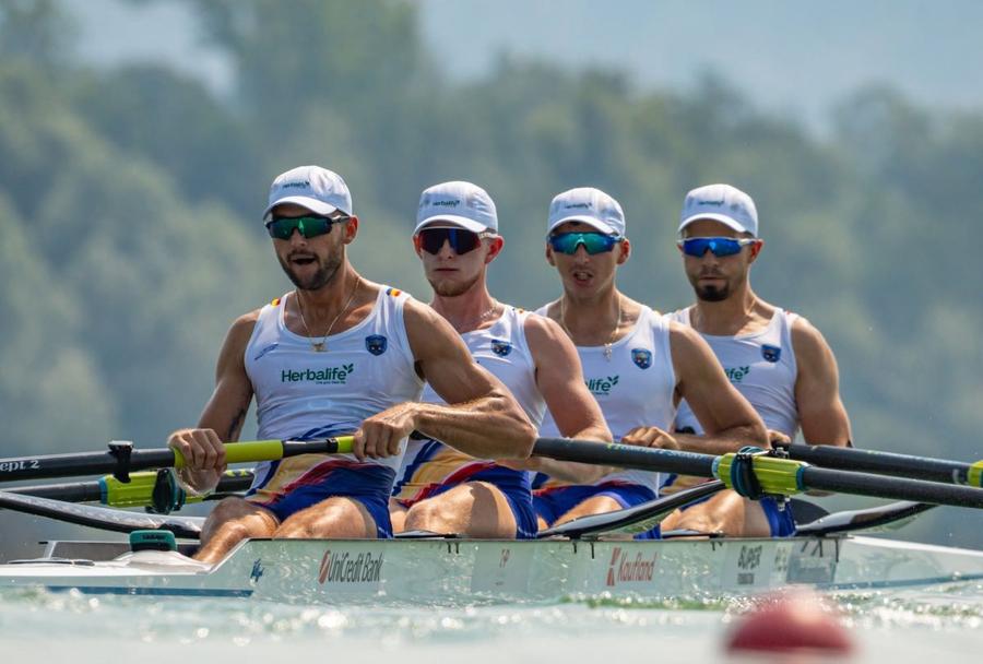 Barca masculină de 4 rame la Campionatele Europene de la Varese Foto: FR Canotaj/Balint Czucz Două medalii de aur pentru România la Campionatele Europene de canotaj de la Varese, ambele la dublu rame, argint la 4 rame masculin și bronz la 4 vâsle feminin