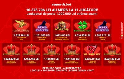 Vara SuperMilioanelor s-a încheiat cu un Jackpot de +2.000.000 lei câștigat în cazinoul online Superbet! Dar și toamna va plăti SuperMilioane!