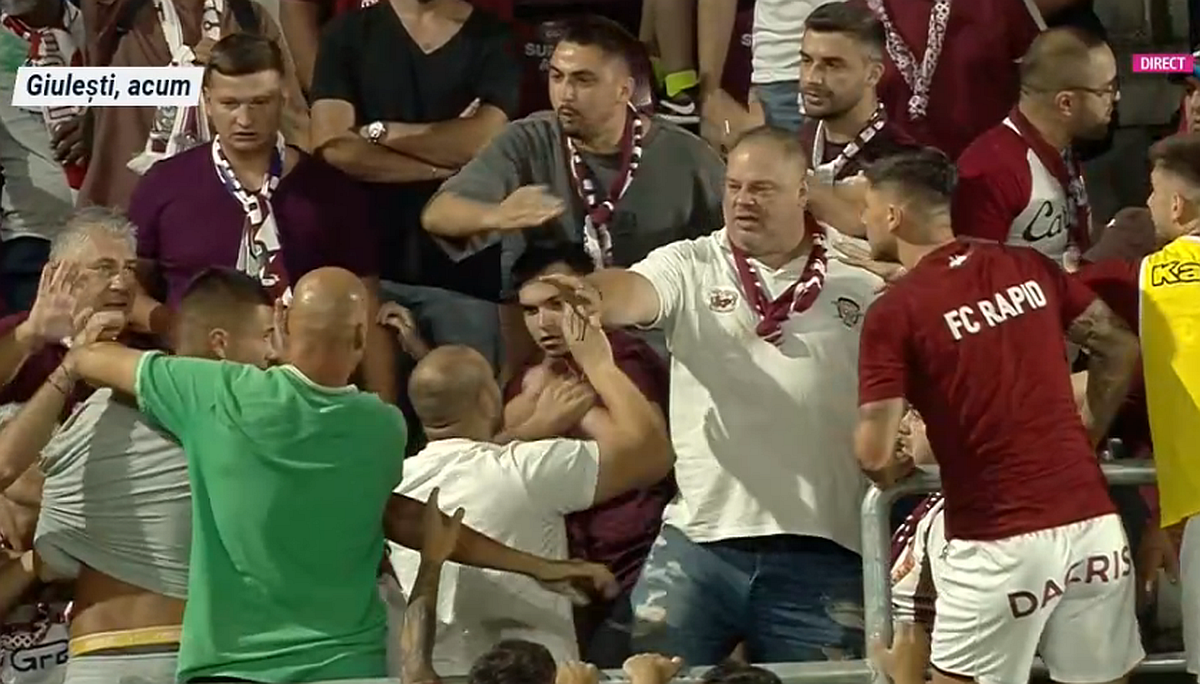 Șocant: bătaie ca în filme cu 20 de minute înainte de Rapid - Dinamo. Săpunaru a urcat pe gard!