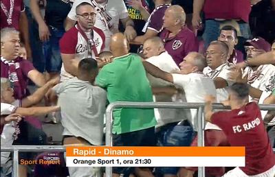 Șocant: bătaie ca în filme cu 20 de minute înainte de Rapid - Dinamo. Săpunaru a urcat pe gard!