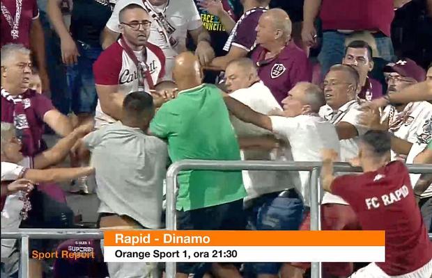 Șocant: bătaie ca în filme cu 20 de minute înainte de Rapid - Dinamo. Săpunaru a urcat pe gard!