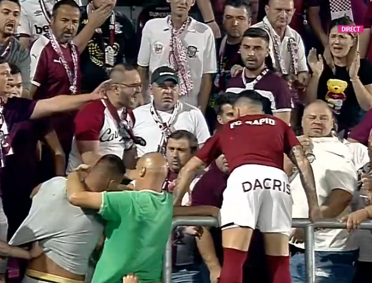 Șocant: bătaie ca în filme cu 20 de minute înainte de Rapid - Dinamo. Săpunaru a urcat pe gard!