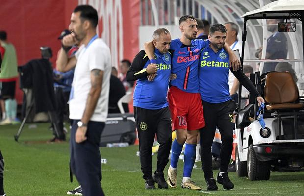 S-a „rupt” în FCSB - UTA, tocmai când fusese convocat în premieră la națională! Primul diagnostic + Pe cine cheamă Lucescu în locul lui