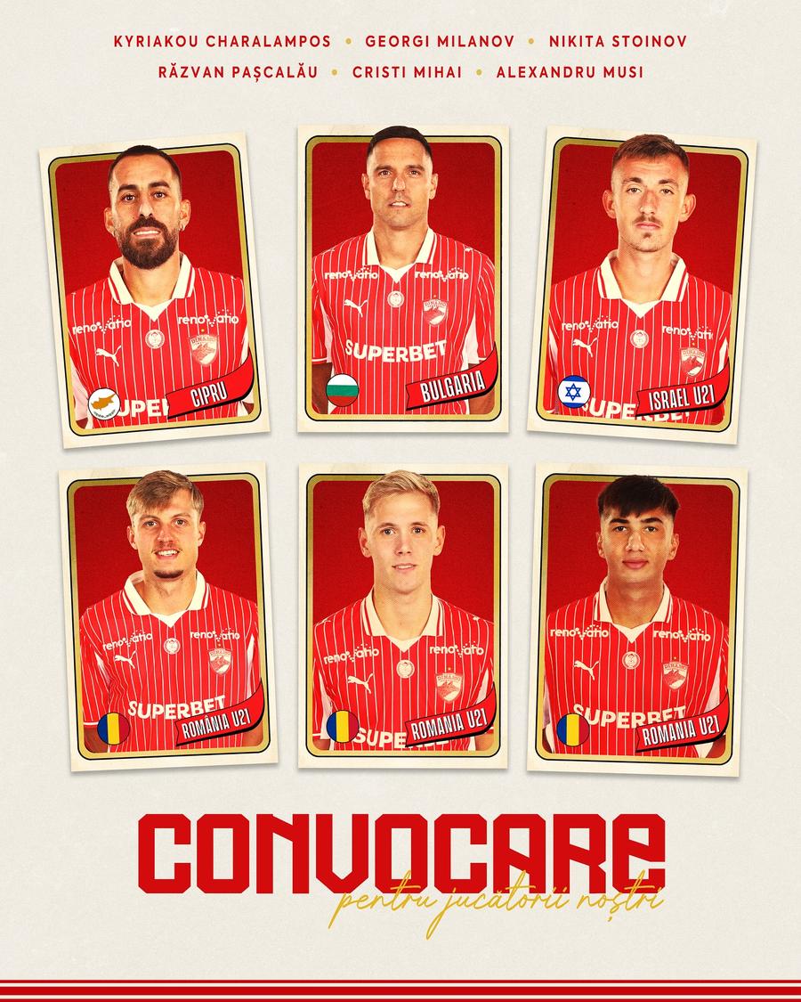 Dinamo are 6 jucători convocați la echipele naționale Dinamo are 6 jucători convocați la echipele naționale: „Mult succes tuturor!”