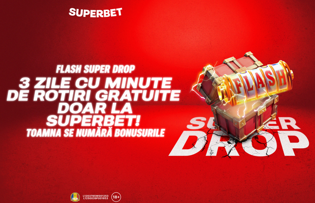 Flash Super Drop! Ai 3 zile cu rotiri gratuite, doar la Superbet