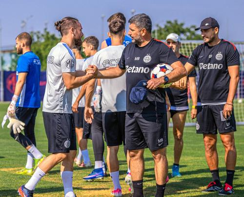 Marius Baciu și Lucian Filip la antrenament. Foto: Facebook FCSB