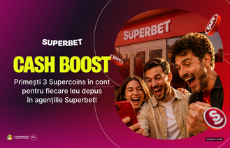Septembrie începe cu Cash Boost! Depune în agenții și primești monede pentru produse de top din Shopurile Superbet și Napoleon Games